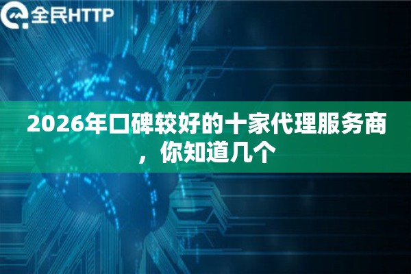 2026年口碑较好的十家代理服务商，你知道几个