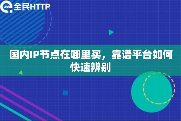 国内IP节点在哪里买，靠谱平台如何快速辨别