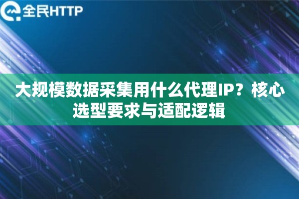 大规模数据采集用什么代理IP？核心选型要求与适配逻辑