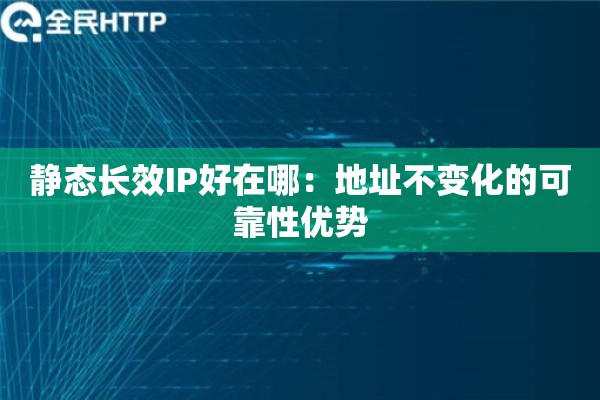 静态长效IP好在哪：地址不变化的可靠性优势