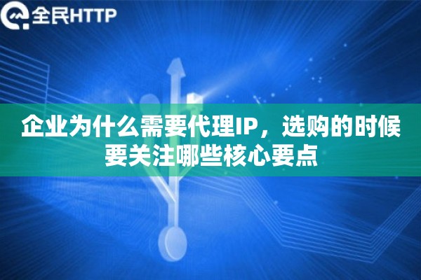 企业为什么需要代理IP，选购的时候要关注哪些核心要点