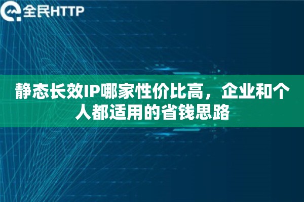 静态长效IP哪家性价比高，企业和个人都适用的省钱思路