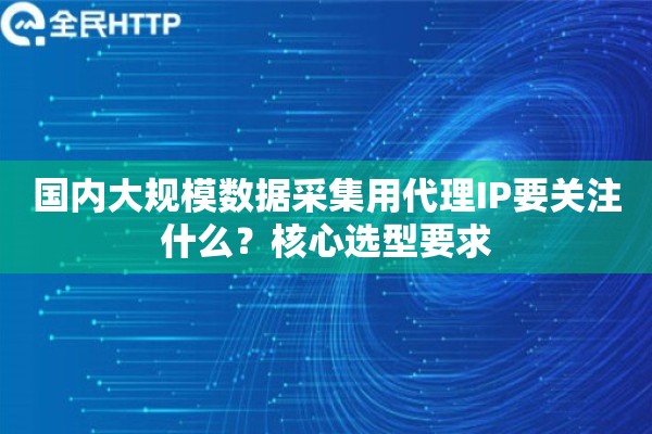 国内大规模数据采集用代理IP要关注什么？核心选型要求