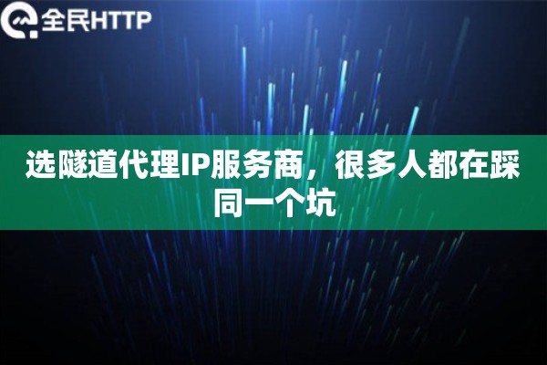 选隧道代理IP服务商，很多人都在踩同一个坑