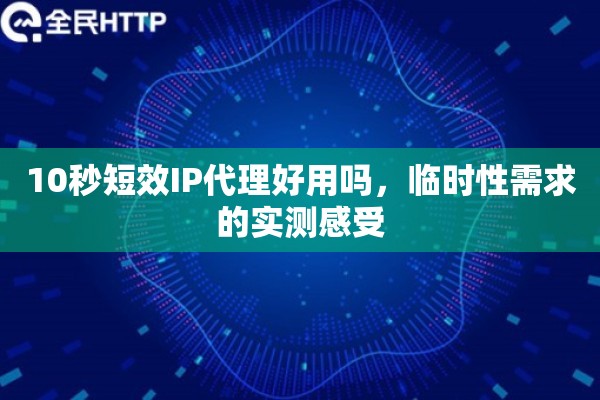 10秒短效IP代理好用吗，临时性需求的实测感受