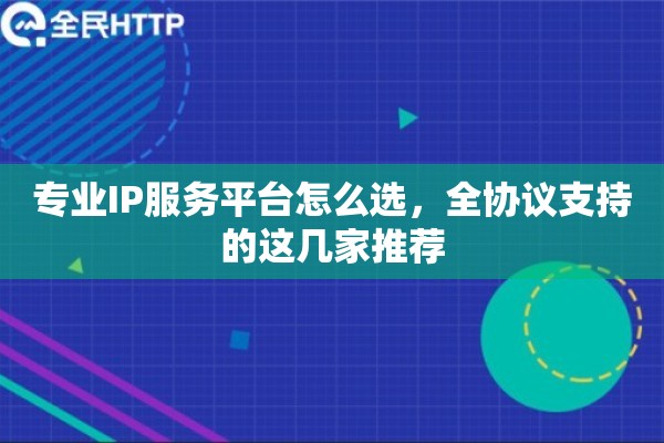 专业IP服务平台怎么选，全协议支持的这几家推荐