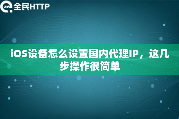 iOS设备怎么设置国内代理IP，这几步操作很简单