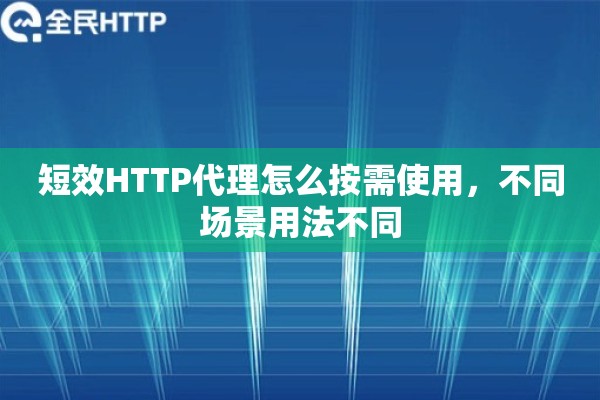 短效HTTP代理怎么按需使用，不同场景用法不同