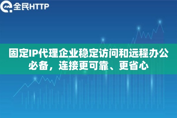 固定IP代理企业稳定访问和远程办公必备，连接更可靠、更省心