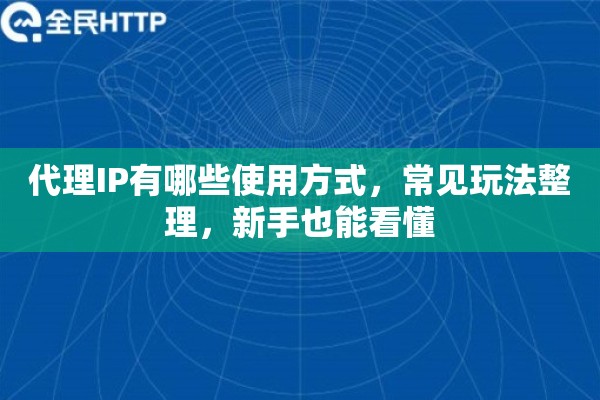 代理IP有哪些使用方式，常见玩法整理，新手也能看懂