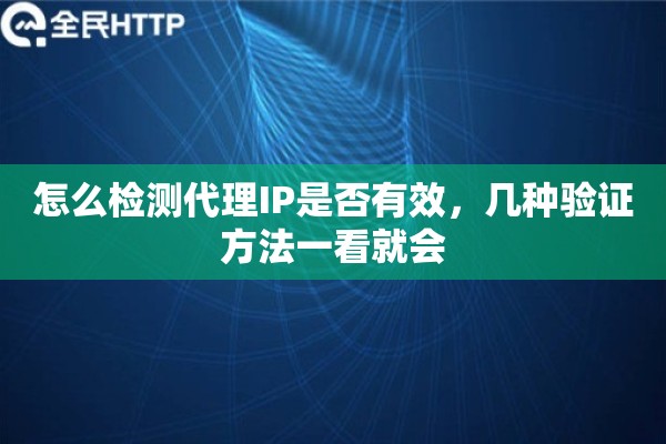 怎么检测代理IP是否有效，几种验证方法一看就会