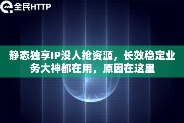 静态独享IP没人抢资源,长效稳定业务大神都在用,原因在这里 静态独享IP没人抢资源,长效稳定业务大神都在用,原因在这里