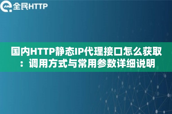国内HTTP静态IP代理接口怎么获取：调用方式与常用参数详细说明
