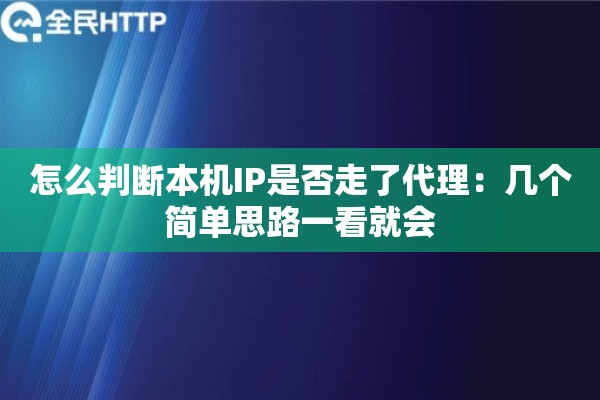 怎么判断本机IP是否走了代理：几个简单思路一看就会