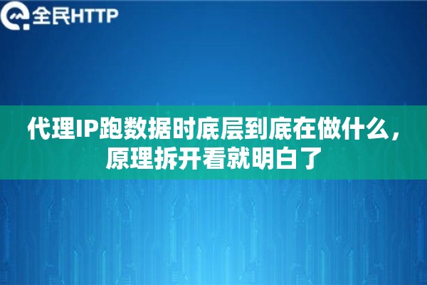 代理IP跑数据时底层到底在做什么，原理拆开看就明白了