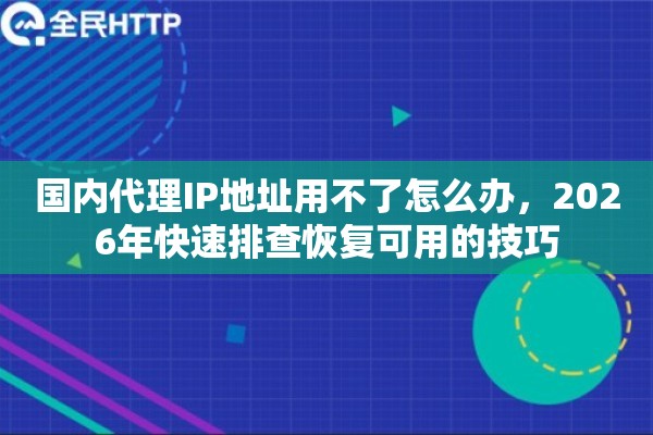 国内代理IP地址用不了怎么办，2026年快速排查恢复可用的技巧