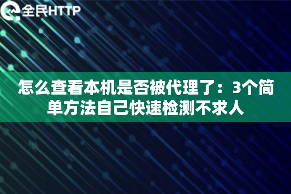 怎么查看本机是否被代理了：3个简单方法自己快速检测不求人