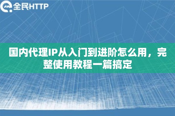 国内代理IP从入门到进阶怎么用,完整使用教程一篇搞定 国内代理IP从入门到进阶怎么用,完整使用教程一篇搞定