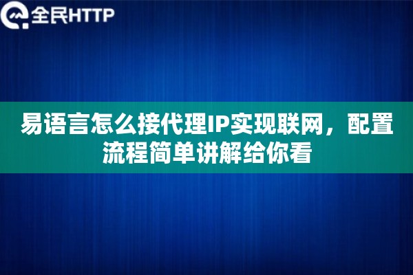 易语言怎么接代理IP实现联网，配置流程简单讲解给你看