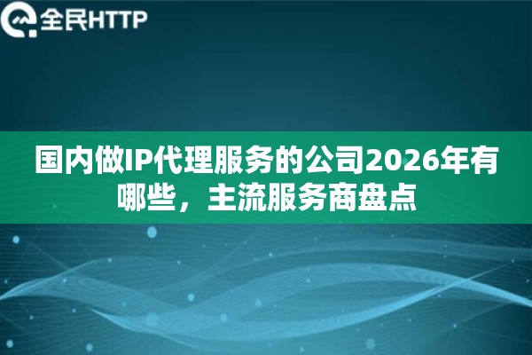 国内做IP代理服务的公司2026年有哪些，主流服务商盘点