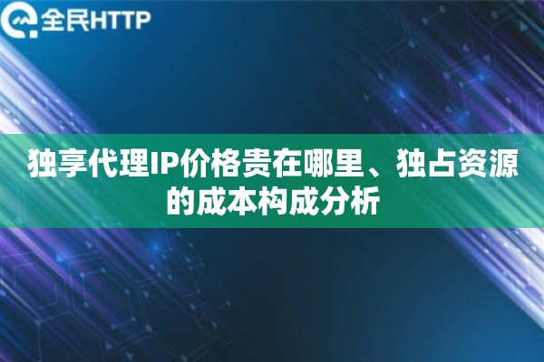 独享代理IP价格贵在哪里、独占资源的成本构成分析