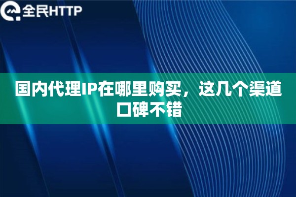 国内代理IP在哪里购买，这几个渠道口碑不错