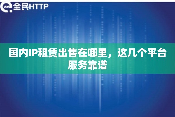 国内IP租赁出售在哪里，这几个平台服务靠谱