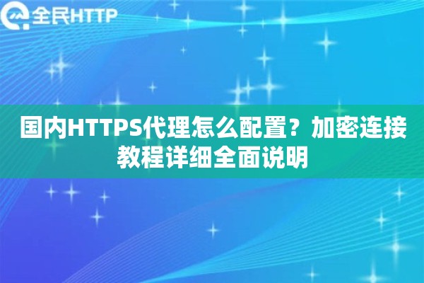 国内HTTPS代理怎么配置？加密连接教程详细全面说明