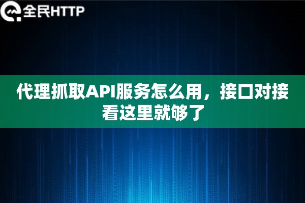 代理抓取API服务怎么用，接口对接看这里就够了