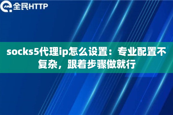 socks5代理ip怎么设置：专业配置不复杂，跟着步骤做就行