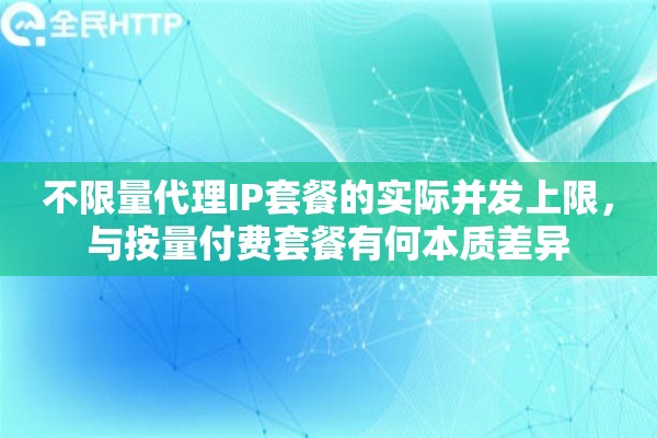 不限量代理IP套餐的实际并发上限，与按量付费套餐有何本质差异