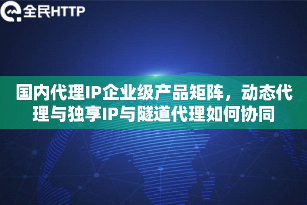 国内代理IP企业级产品矩阵，动态代理与独享IP与隧道代理如何协同
