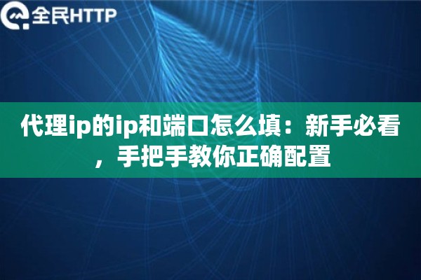 代理ip的ip和端口怎么填：新手必看，手把手教你正确配置