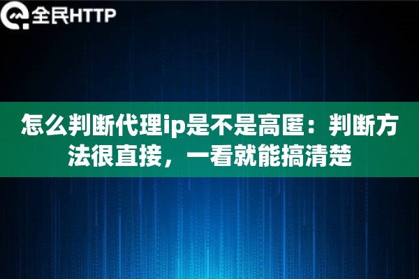 怎么判断代理ip是不是高匿:判断方法很直接,一看就能搞清楚 怎么判断代理ip是不是高匿:判断方法很直接,一看就能搞清楚