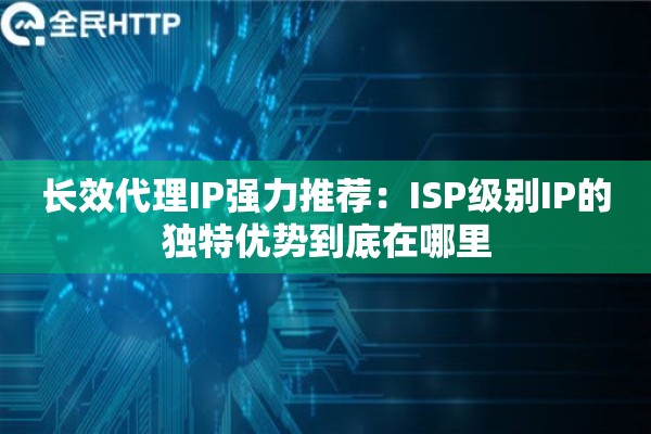 长效代理IP强力推荐：ISP级别IP的独特优势到底在哪里