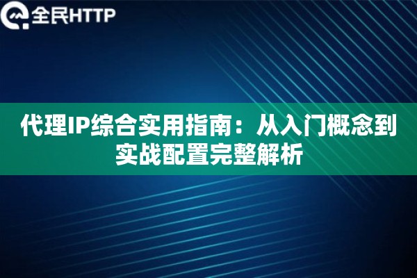 代理IP综合实用指南：从入门概念到实战配置完整解析