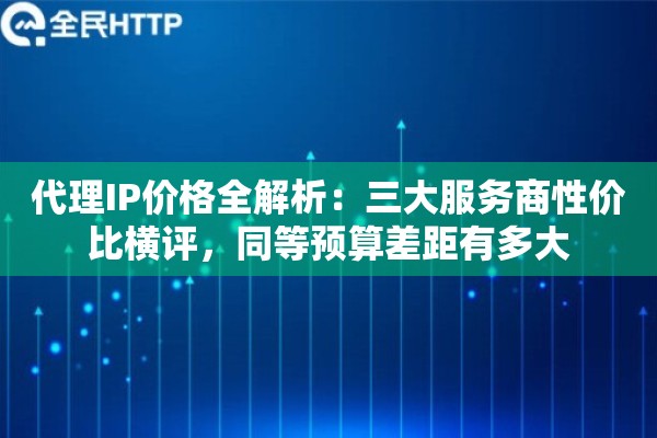 代理IP价格全解析：三大服务商性价比横评，同等预算差距有多大