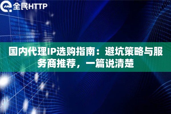 国内代理IP选购指南：避坑策略与服务商推荐，一篇说清楚