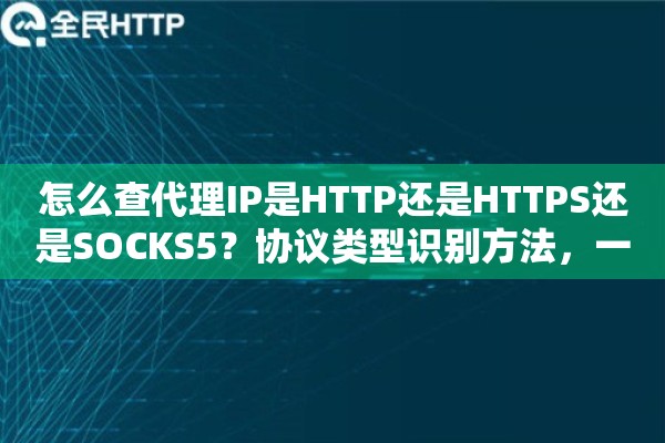 怎么查代理IP是HTTP还是HTTPS还是SOCKS5？协议类型识别方法，一文说清楚