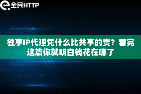 独享IP代理凭什么比共享的贵？看完这篇你就明白钱花在哪了