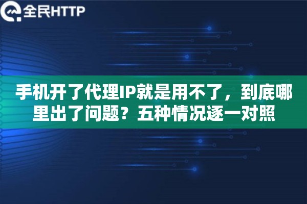 手机开了代理IP就是用不了，到底哪里出了问题？五种情况逐一对照