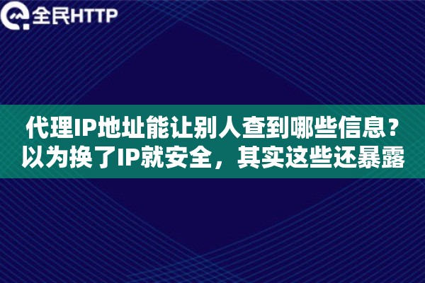 代理IP地址能让别人查到哪些信息？以为换了IP就安全，其实这些还暴露着
