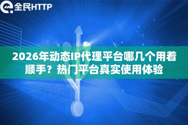 2026年动态IP代理平台哪几个用着顺手？热门平台真实使用体验