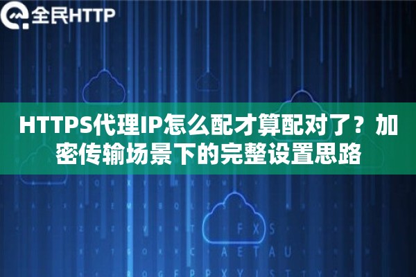 HTTPS代理IP怎么配才算配对了？加密传输场景下的完整设置思路