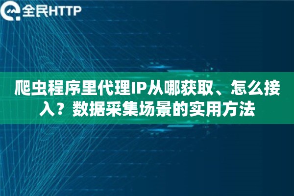爬虫程序里代理IP从哪获取、怎么接入?数据采集场景的实用方法 爬虫程序里代理IP从哪获取、怎么接入?数据采集场景的实用方法