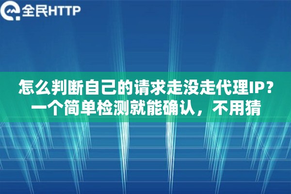 怎么判断自己的请求走没走代理IP？一个简单检测就能确认，不用猜