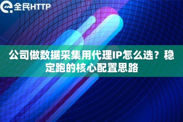 公司做数据采集用代理IP怎么选？稳定跑的核心配置思路