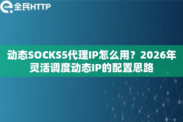 动态SOCKS5代理IP怎么用？2026年灵活调度动态IP的配置思路