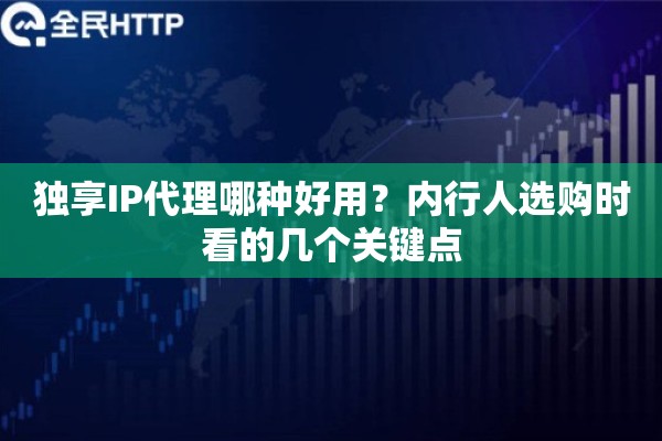 独享IP代理哪种好用？内行人选购时看的几个关键点