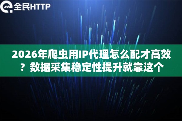 2026年爬虫用IP代理怎么配才高效？数据采集稳定性提升就靠这个